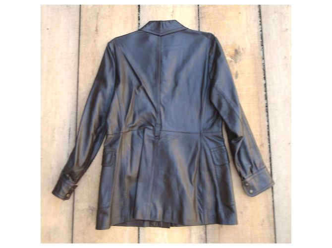 Autre Marque Giacca di pelle marrone vintage Parise - vista 6