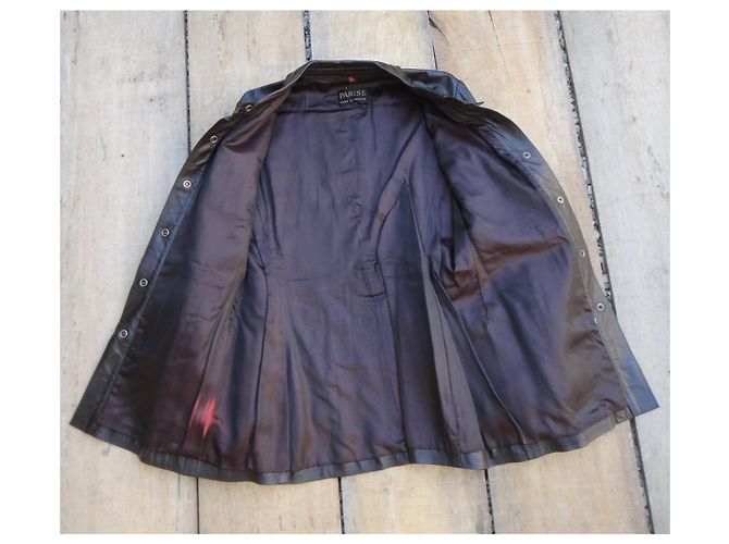Autre Marque Giacca di pelle marrone vintage Parise - vista 7