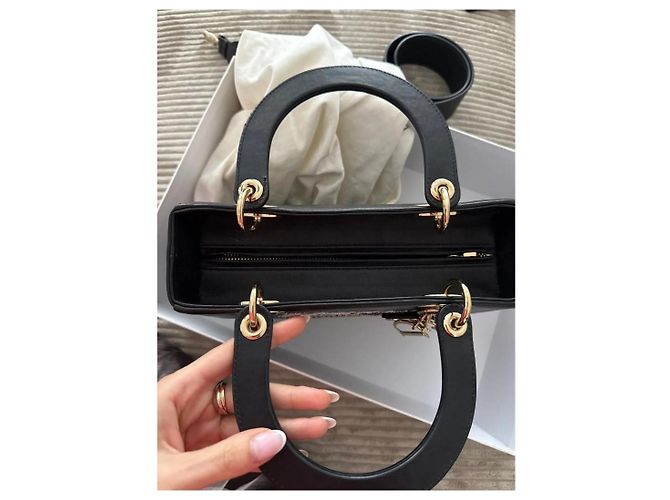 Dior Lady Dior "Niki de Saint Phalle" borsa in pelle nera Nero - vista 4