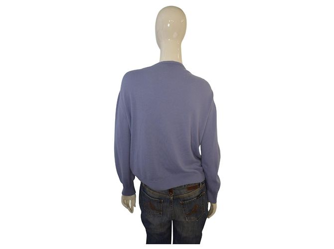 Jil Sander V-Ausschnitt Cardigan aus Kaschmir Hellblau - Ansicht 3