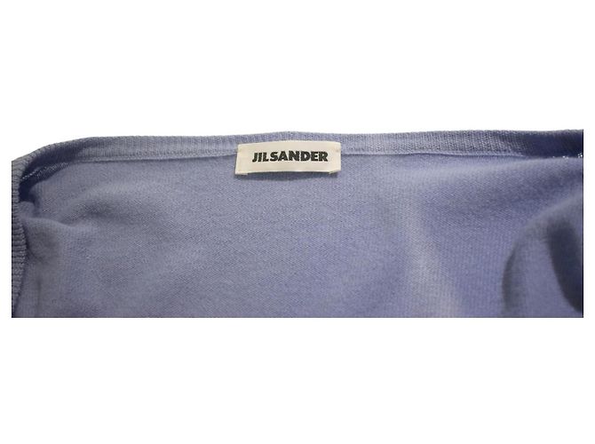 Jil Sander V-Ausschnitt Cardigan aus Kaschmir Hellblau - Ansicht 4