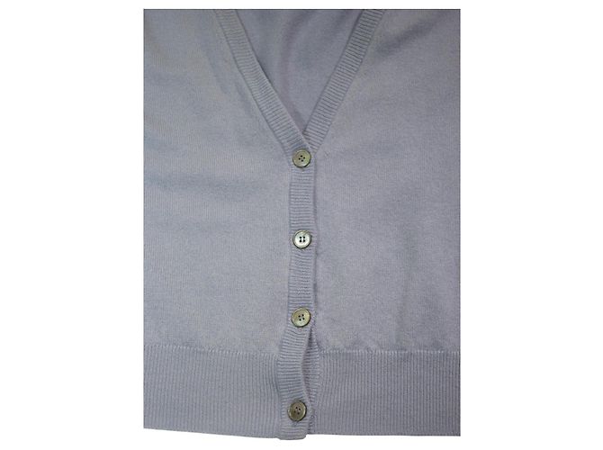 Jil Sander V-Ausschnitt Cardigan aus Kaschmir Hellblau - Ansicht 8