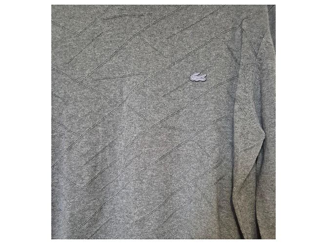 Lacoste Men's Grey Cotton Diamond Pattern Sweater - view 2