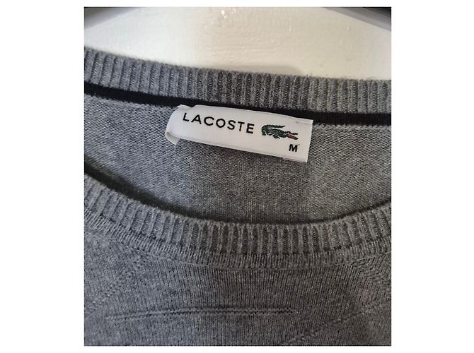 Lacoste Men's Grey Cotton Diamond Pattern Sweater - view 4