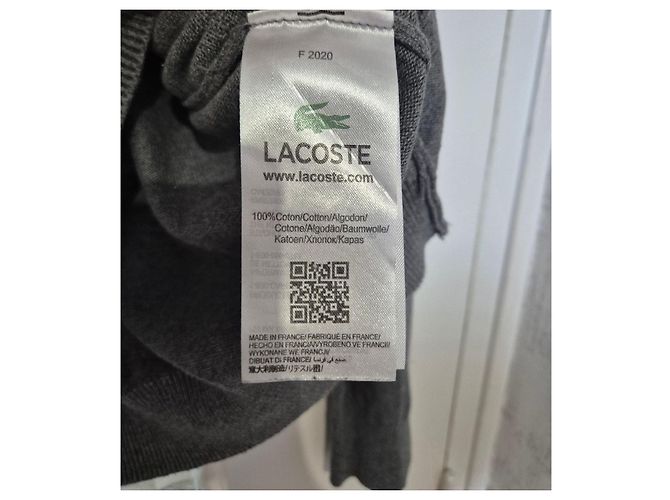 Lacoste Men's Grey Cotton Diamond Pattern Sweater - view 5