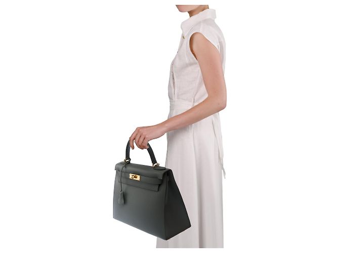 Hermès Borsa HERMES Kelly 28 in Pelle Verde - 103701 - vista 13