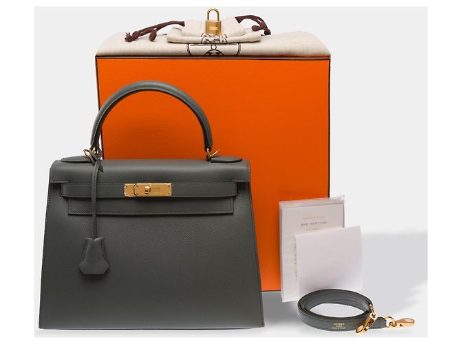 Hermès Borsa HERMES Kelly 28 in Pelle Verde - 103701 - vista 2
