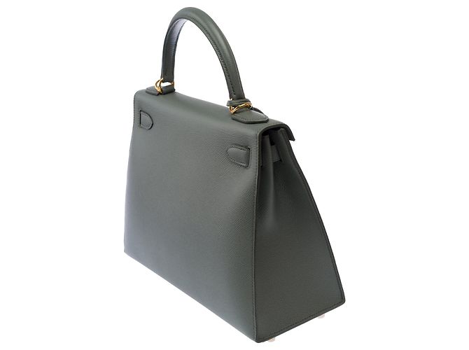 Hermès Borsa HERMES Kelly 28 in Pelle Verde - 103701 - vista 6