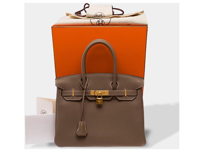 Hermès Borsa HERMES Birkin 30 in Pelle Étoupe - 103700 Taupe - vista 2