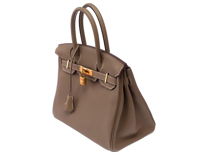 Hermès Borsa HERMES Birkin 30 in Pelle Étoupe - 103700 Taupe - vista 5