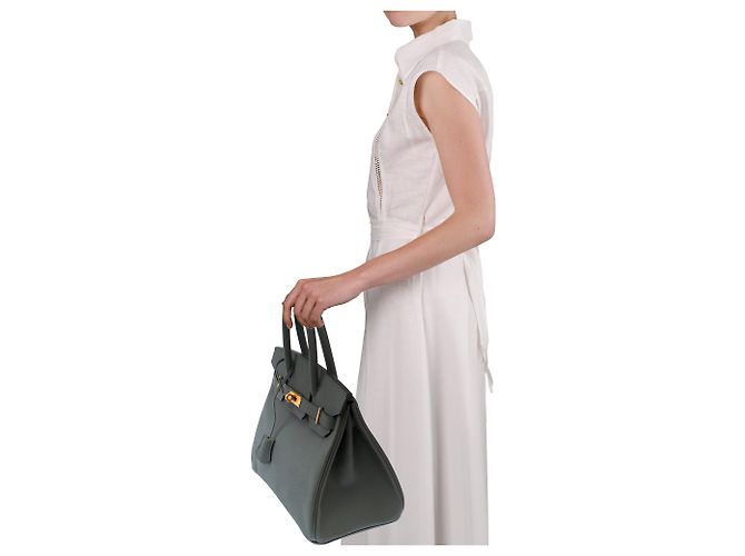 Hermès Borsa HERMES Birkin 30 in Pelle Verde - 103692 - vista 13