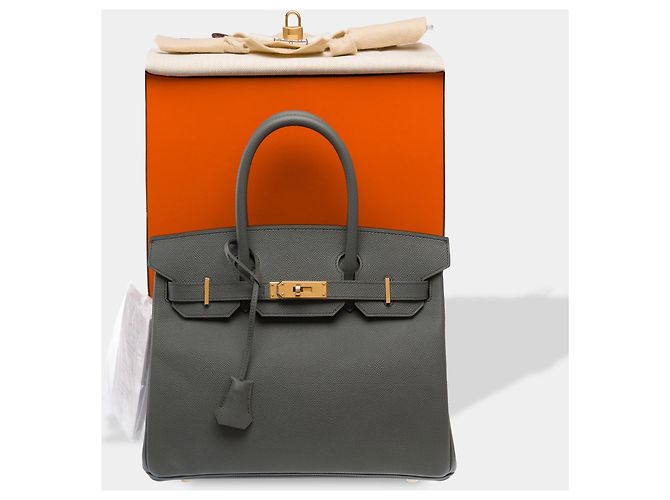 Hermès Borsa HERMES Birkin 30 in Pelle Verde - 103692 - vista 2