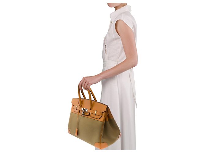 Hermès Bolso HERMES Birkin 35 Lona Verde - 103699 - vista 13