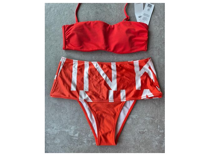 Conjunto Bikini Bandeau Rojo Calvin Klein Roja - vista 2