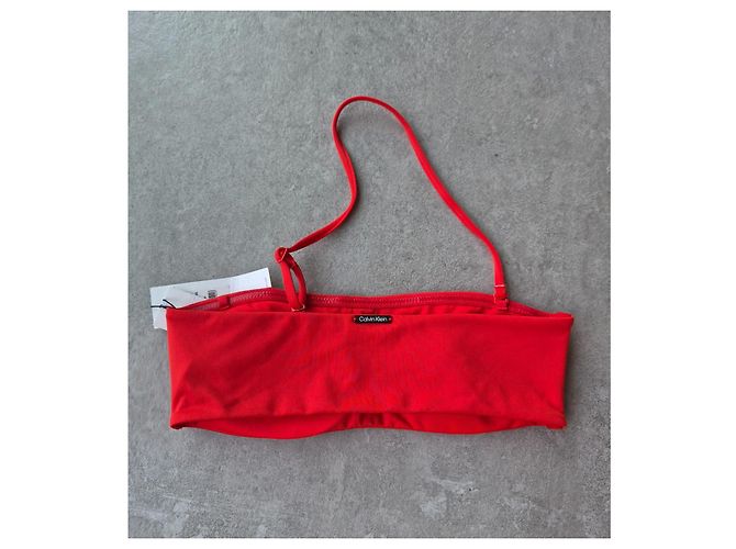 Conjunto Bikini Bandeau Rojo Calvin Klein Roja - vista 8