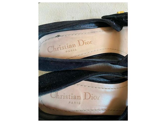 Scarpe Mary Jane in velluto nero Christian Dior - vista 3