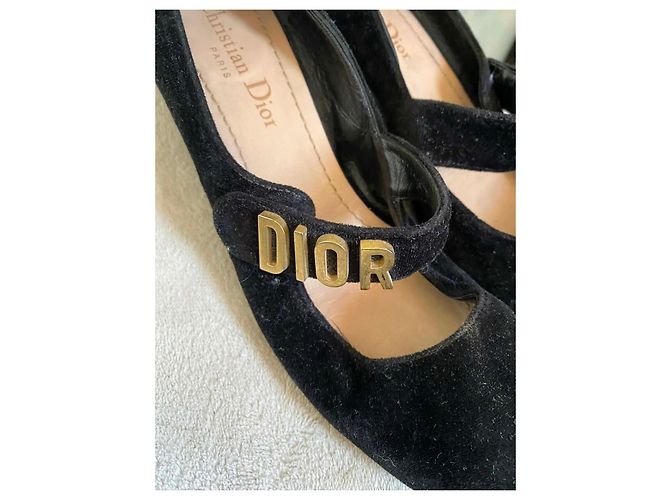 Scarpe Mary Jane in velluto nero Christian Dior - vista 5