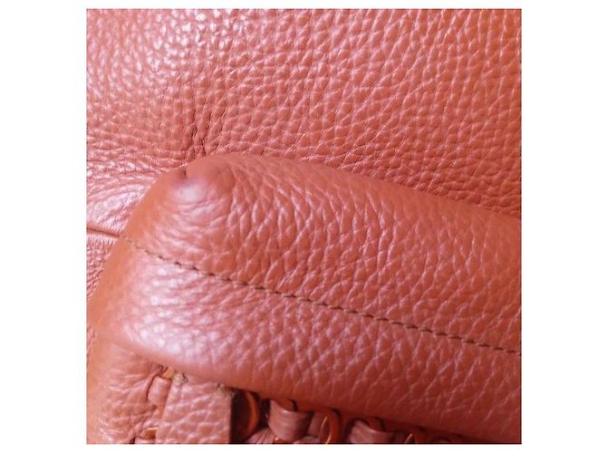 Autre Marque Brauner Lederrucksack Orange - Ansicht 11
