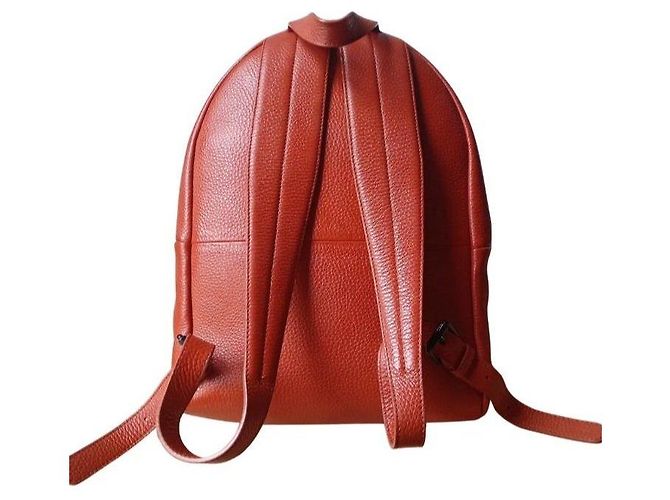 Autre Marque Brauner Lederrucksack Orange - Ansicht 5