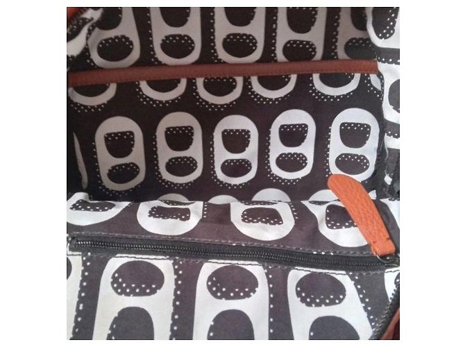 Autre Marque Brauner Lederrucksack Orange - Ansicht 6