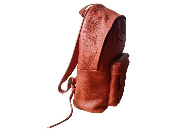 Autre Marque Brauner Lederrucksack Orange - Ansicht 7