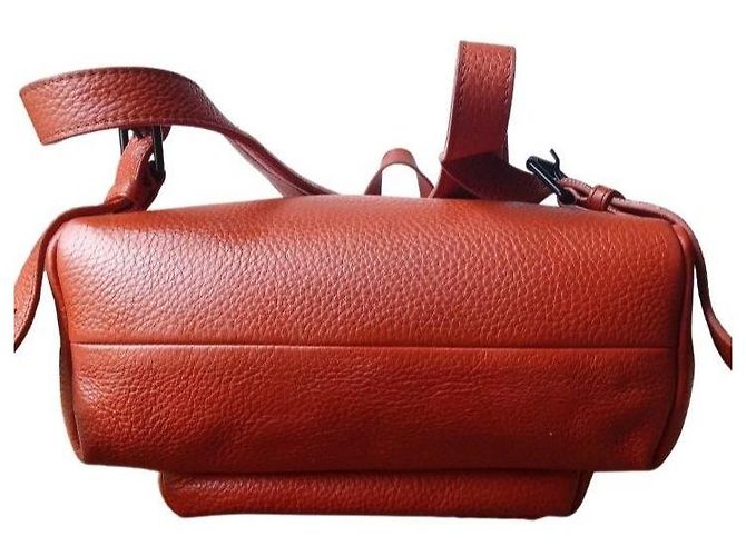 Autre Marque Brauner Lederrucksack Orange - Ansicht 8