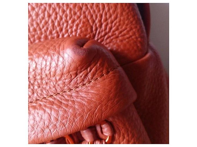 Autre Marque Brauner Lederrucksack Orange - Ansicht 9