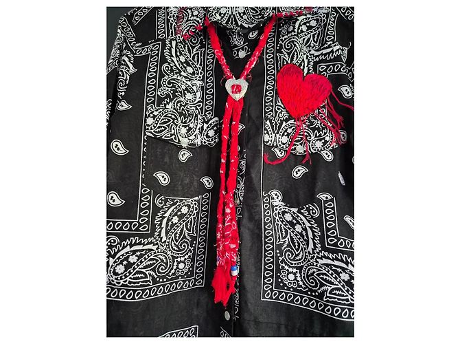 Autre Marque Arizona Love Camicia Stampa Bandana Nera Cuore Rosso - vista 4