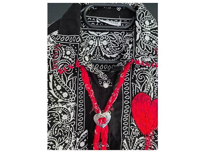 Autre Marque Arizona Love Camicia Stampa Bandana Nera Cuore Rosso - vista 5