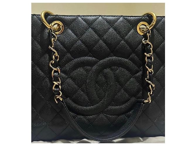 Chanel Grand Shopping Tote (GST) Pelle Caviar Nera Nero - vista 12