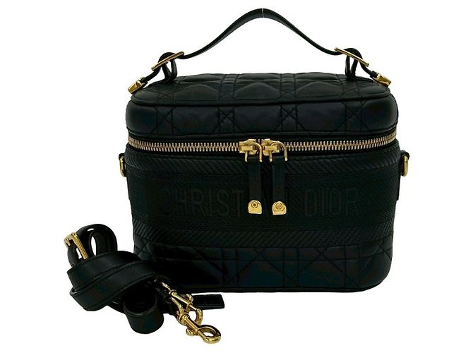 Borsa 2way in pelle Cannage Christian Dior Nero - vista 2