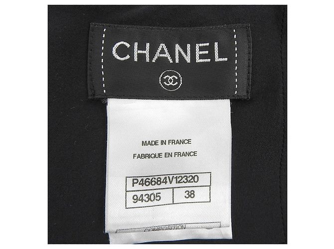 Saia de seda plissada Chanel Preto - vista 6
