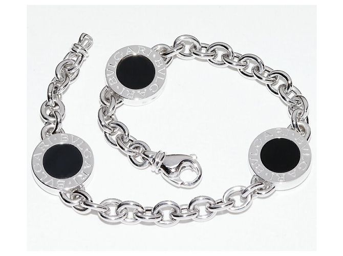 Bulgari Bracciale Bvlgari Bvlgari in oro bianco Au750 e onice Misura 17 Nero - vista 3