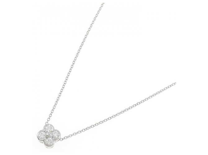 Tiffany & Co Collana Tiffany 950 Platino 4 Diamanti con Castone Argento - vista 2
