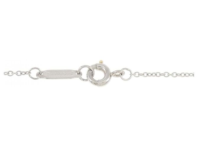 Tiffany & Co Collana Tiffany 950 Platino 4 Diamanti con Castone Argento - vista 5