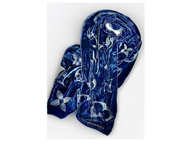Louis Vuitton Monogram Schal aus Samt - Blau - Ansicht 3
