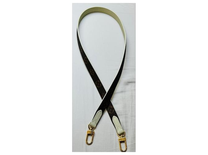Tracolla Louis Vuitton Monogram Canvas e Pelle Marrone Bianco - vista 2