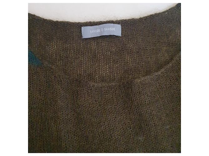 Autre Marque Samsøe & Samsøe Pull en maille colorblock Marron Vert Bleu clair - vue 4