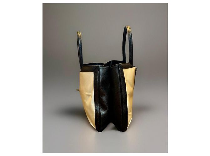 Borsa Bally in pelle e tessuto Nero Beige - vista 4
