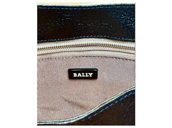 Borsa Bally in pelle e tessuto Nero Beige - vista 7