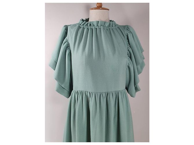 Autre Marque Hofmann Copenhagen Grünes Kleid mit Rüschen - Ansicht 2