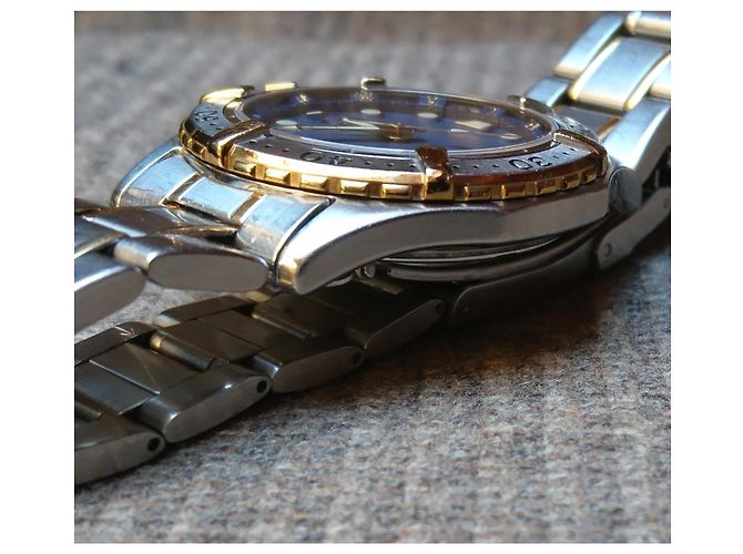 Seiko Scuba 7N35-6060 Relógio Quartz Azul Dourado - vista 7