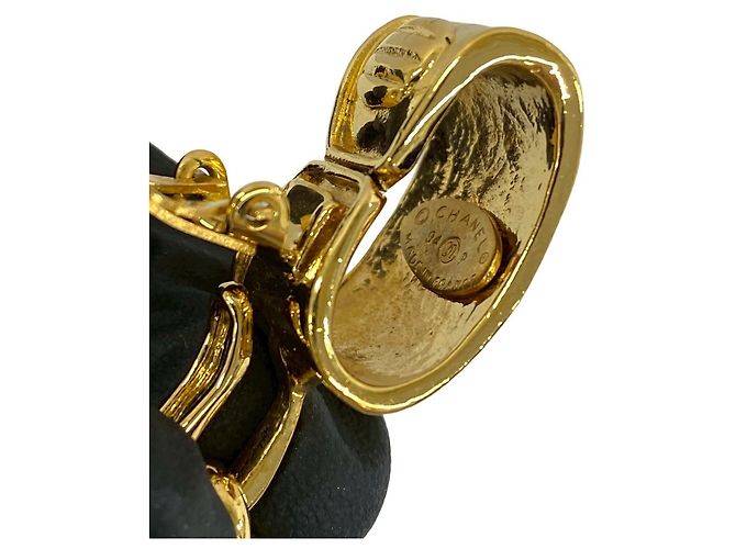 Chanel Coco Mark Ohrringe Schildpatt-Muster Braun Golden - Ansicht 3