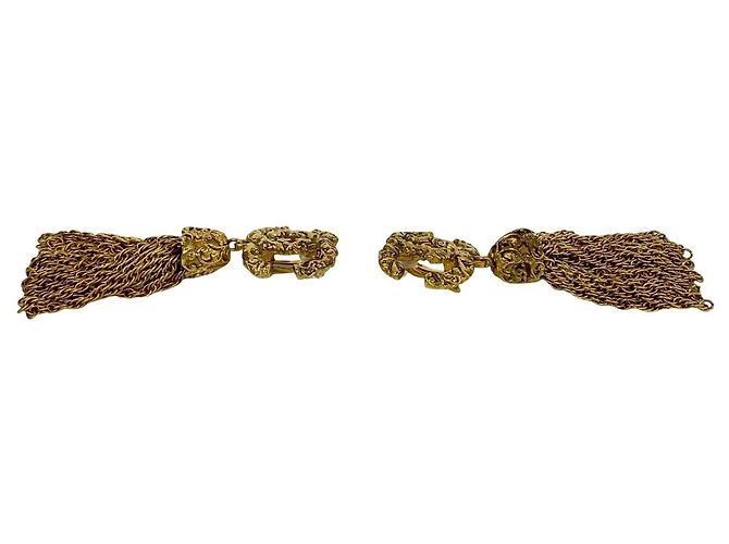 Orecchini a clip Chanel Vintage Coco Mark con nappa D'oro - vista 5