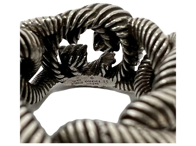 GUCCI Interlocking G Twist Kettenring Silber - Ansicht 3