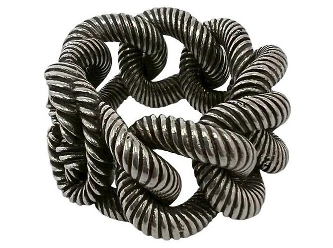GUCCI Interlocking G Twist Kettenring Silber - Ansicht 4