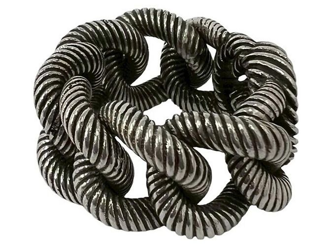 GUCCI Interlocking G Twist Kettenring Silber - Ansicht 5