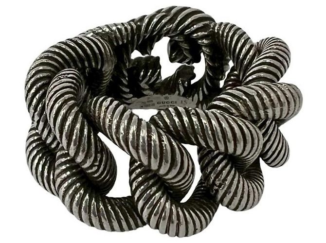 GUCCI Interlocking G Twist Kettenring Silber - Ansicht 6
