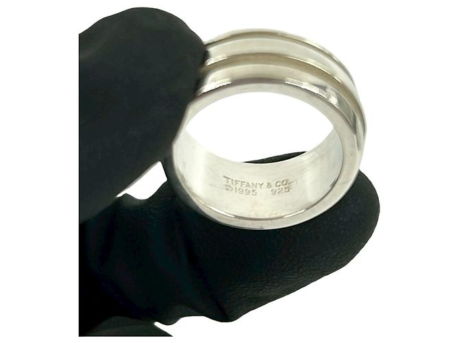Tiffany & Co. Silver 925 Groove Double Line Ring Silber - Ansicht 3