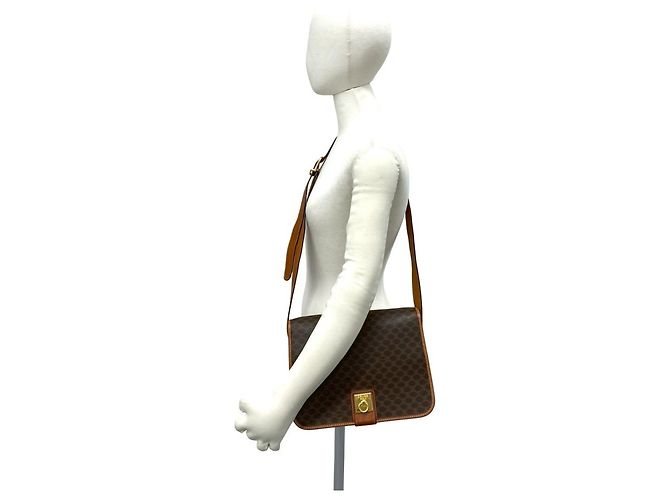 Céline Celine Vintage Macadam Blazon Triomphe Pattern Schultertasche Braun - Ansicht 2